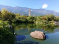 The beautiful, elegant and fascinating three pagodas in Yunnan Royalty Free Stock Photo